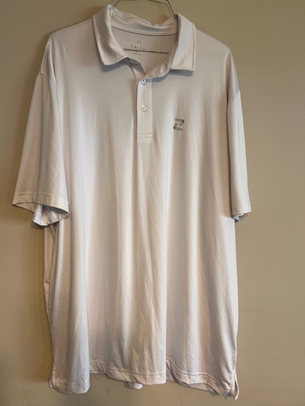 ZELOS Men's Pale Gray Polo Shirt